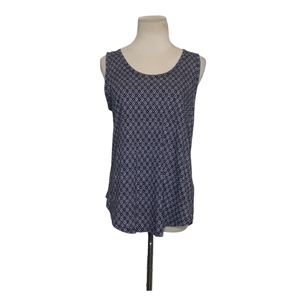 Loft vintage black floral sleeveless print top size M